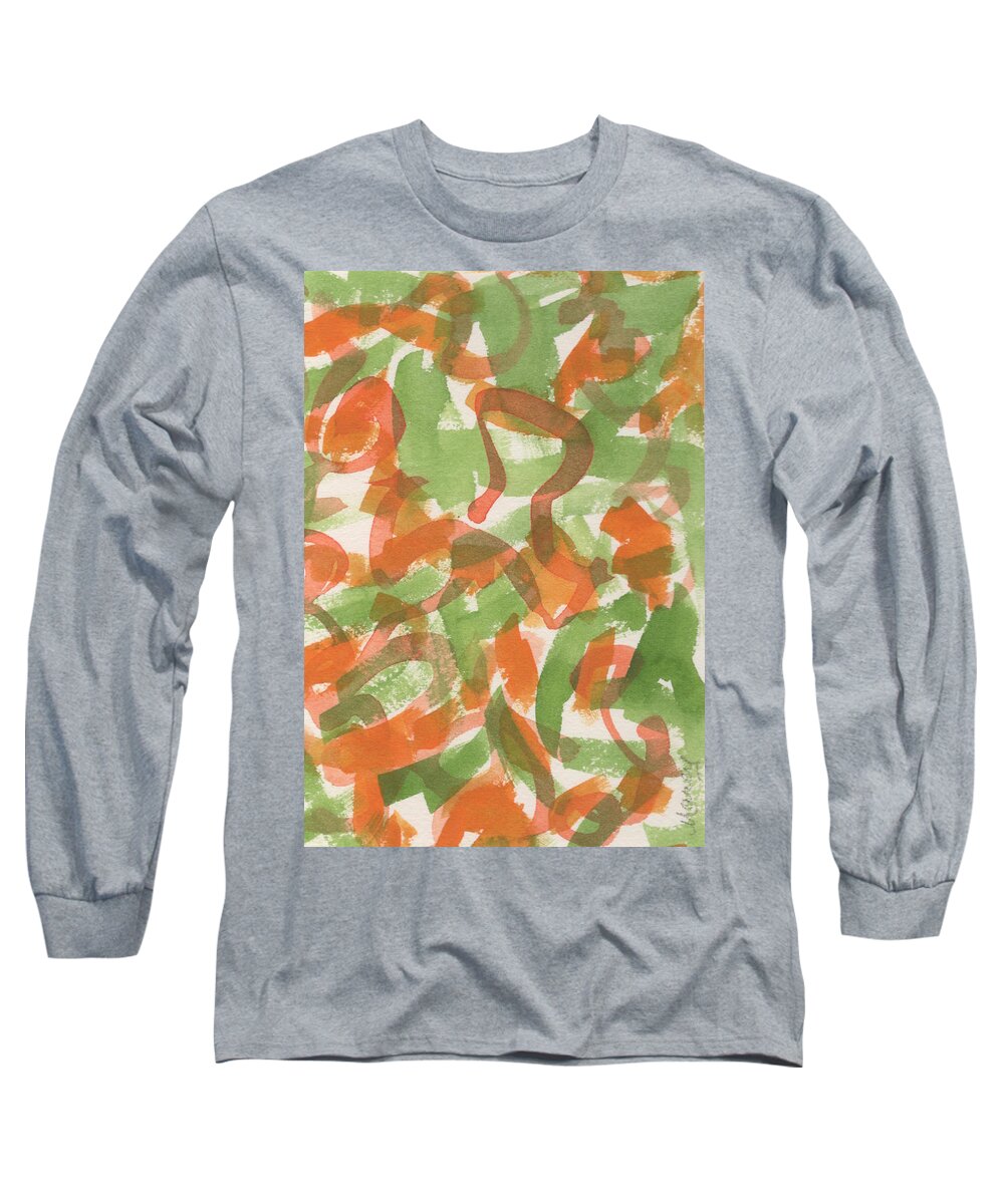 Orange Long Sleeve T-Shirt featuring the painting Full Potential by Marcy Brennan