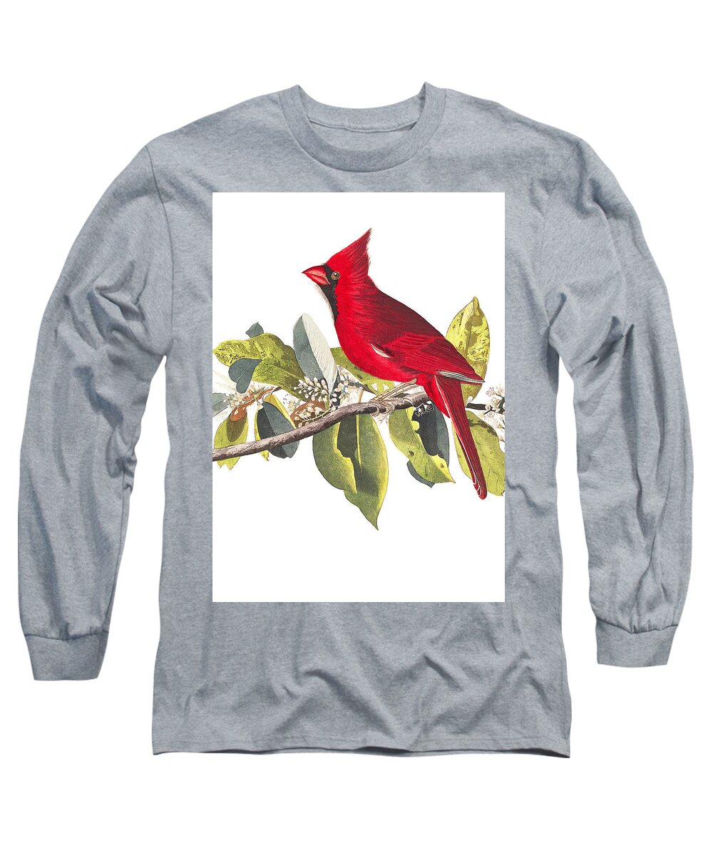 John James Audubon Long Sleeve T-Shirt featuring the photograph Full Red by Munir Alawi