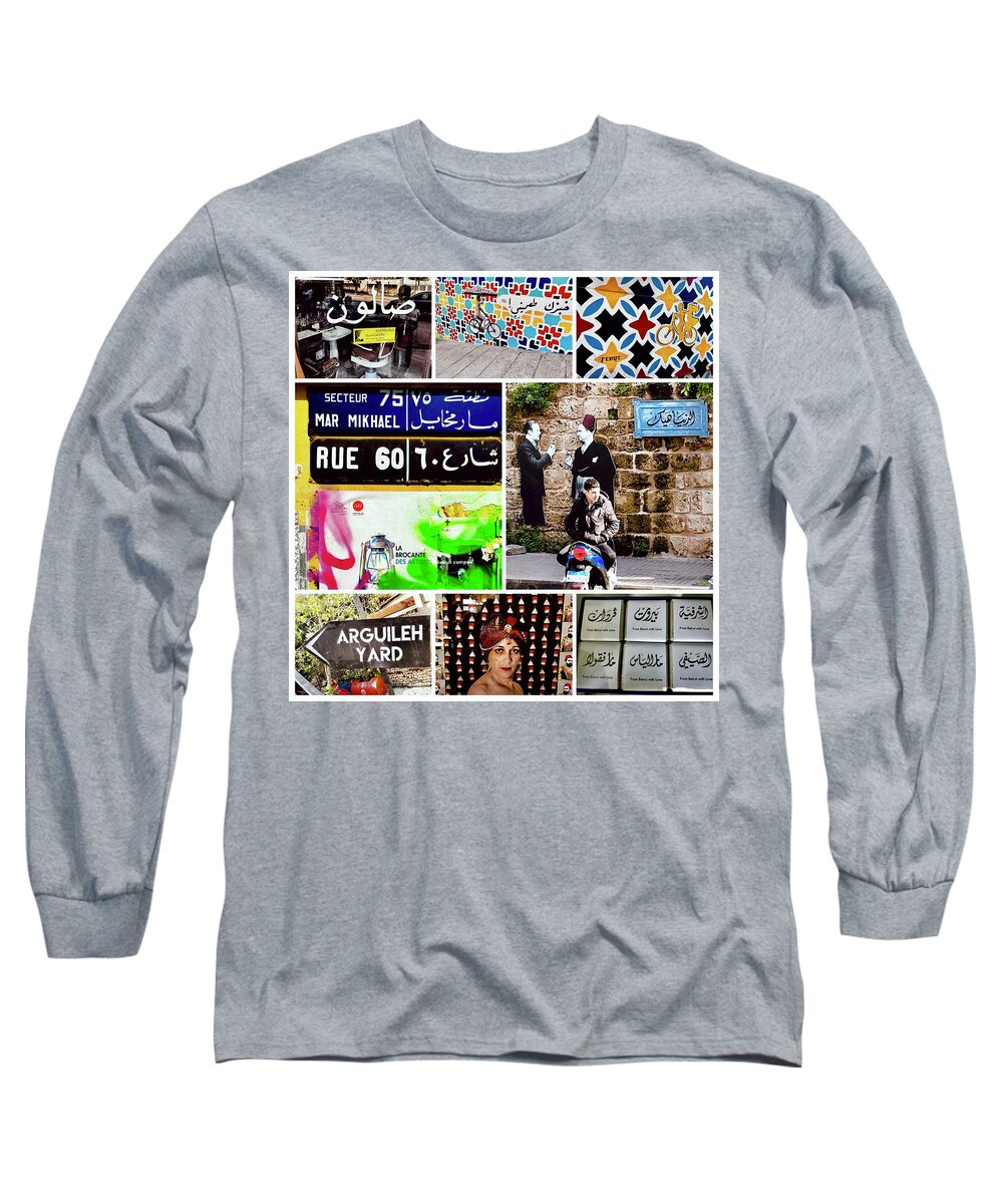 “beirut” Long Sleeve T-Shirt featuring the photograph Gemayze Life in Beirut by Funkpix Photo Hunter