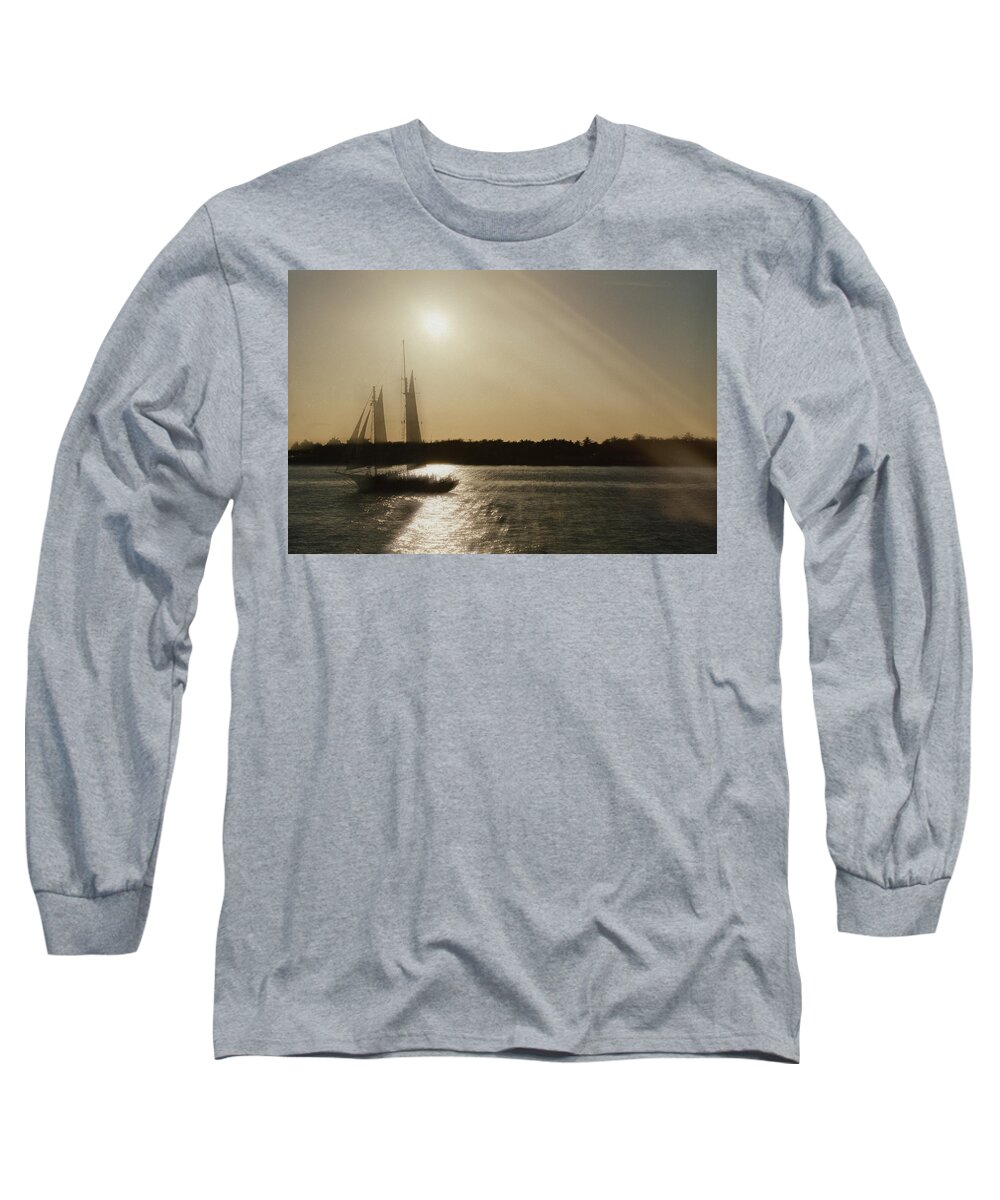 Boat Long Sleeve T-Shirt featuring the photograph Ghost Ship by Jim Shackett