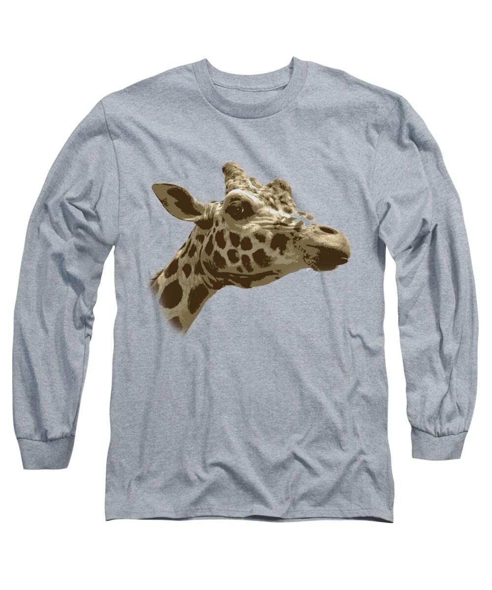 Giraffe Long Sleeve T-Shirt featuring the digital art Giraffe by Joyce Wasser