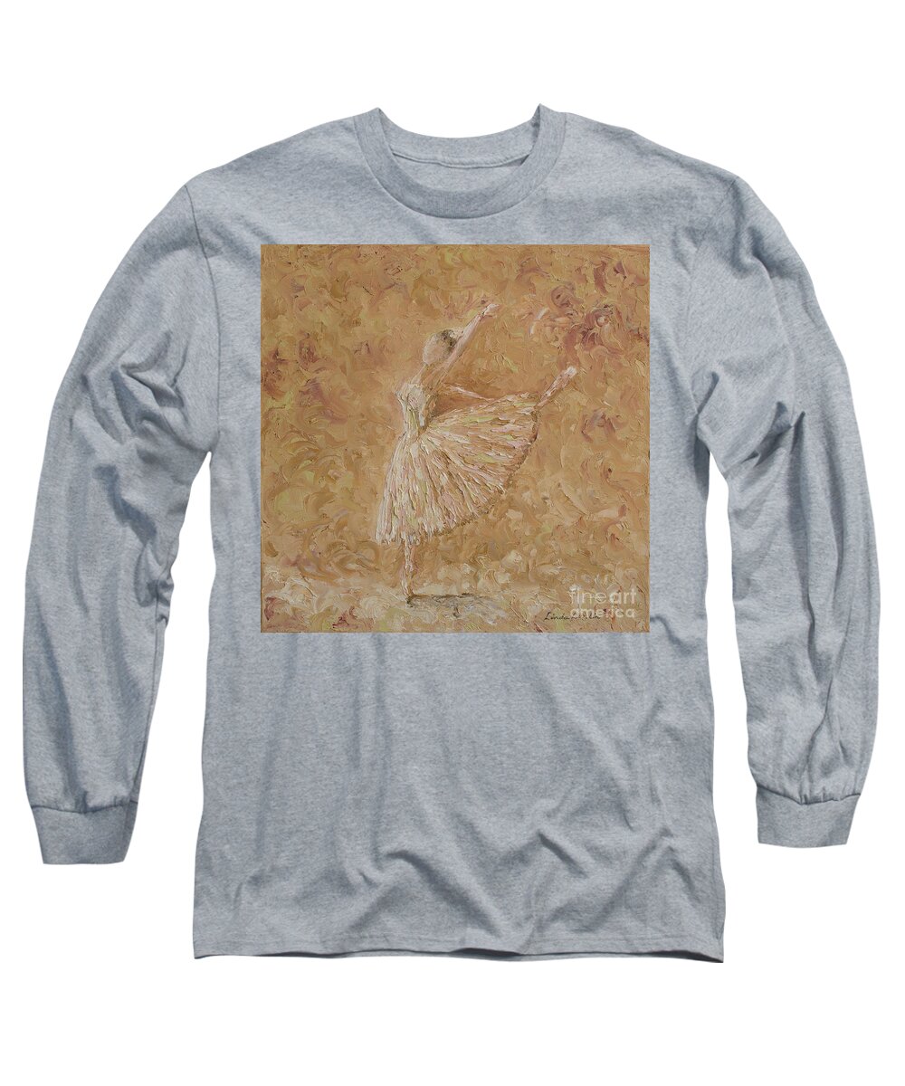 Ballet Long Sleeve T-Shirt featuring the painting Giselle's Grace by Linda Donlin