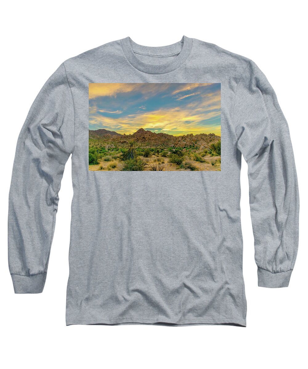 Desert Long Sleeve T-Shirt featuring the photograph Golden Hour at Joshau Tree by David Lee