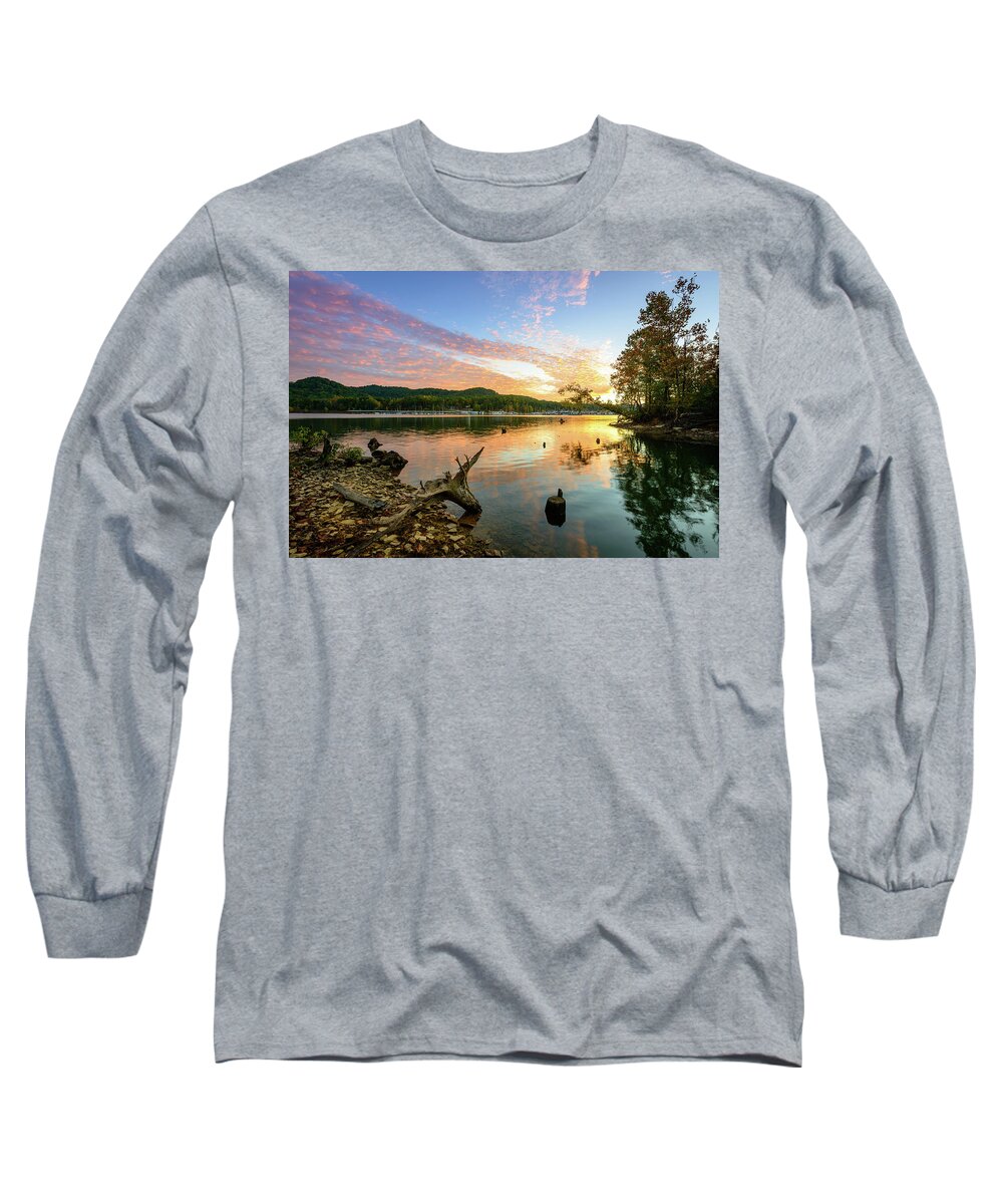 Fall Long Sleeve T-Shirt featuring the photograph Golden Waters by Michael Scott