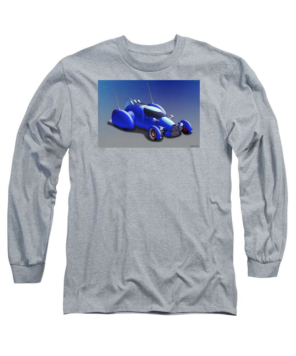 Car Long Sleeve T-Shirt featuring the digital art Grobo-car by Ken Morris