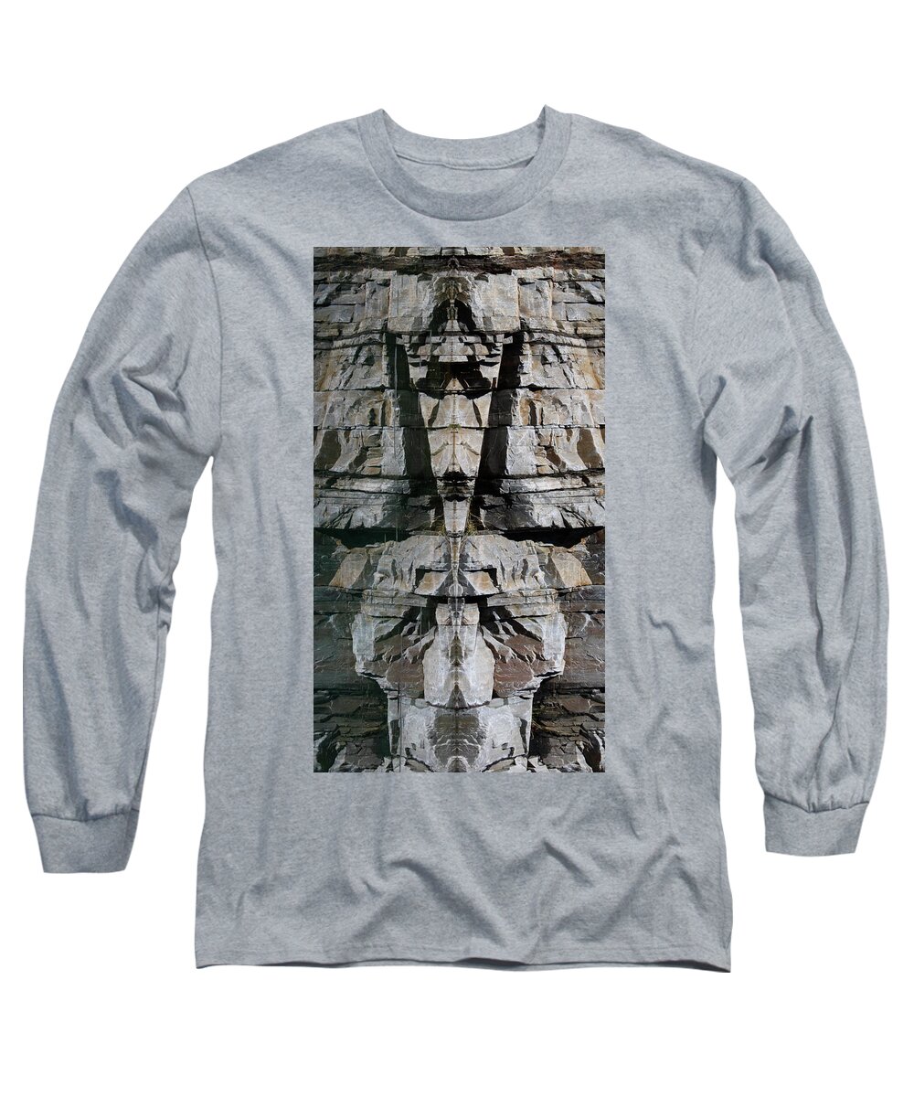 Rock Long Sleeve T-Shirt featuring the photograph Guardians of the Lake by Cathie Douglas