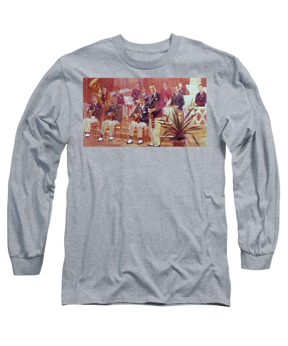 Big Band Long Sleeve T-Shirt featuring the painting Guy Lombardo The Royal Canadians by David Lloyd Glover