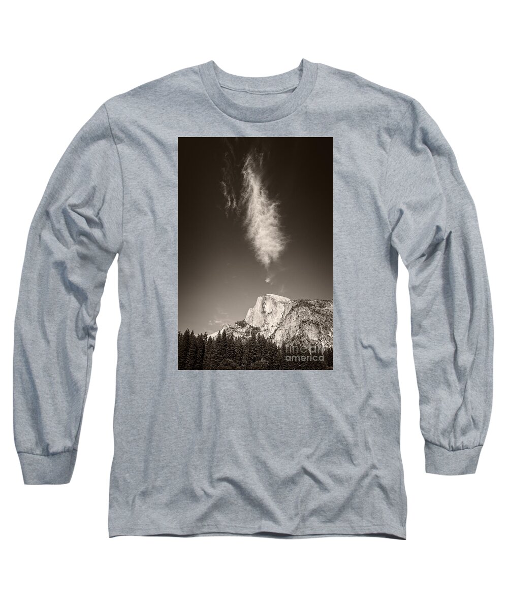 California Long Sleeve T-Shirt featuring the photograph Half Dome and Cloud by Bryan Mullennix