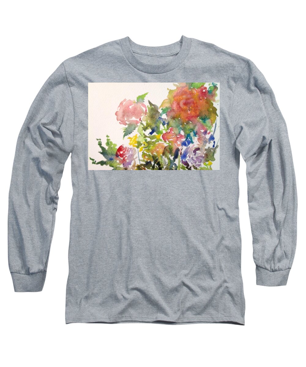 Flowers Long Sleeve T-Shirt featuring the painting Halleluia by Cheryl Wallace