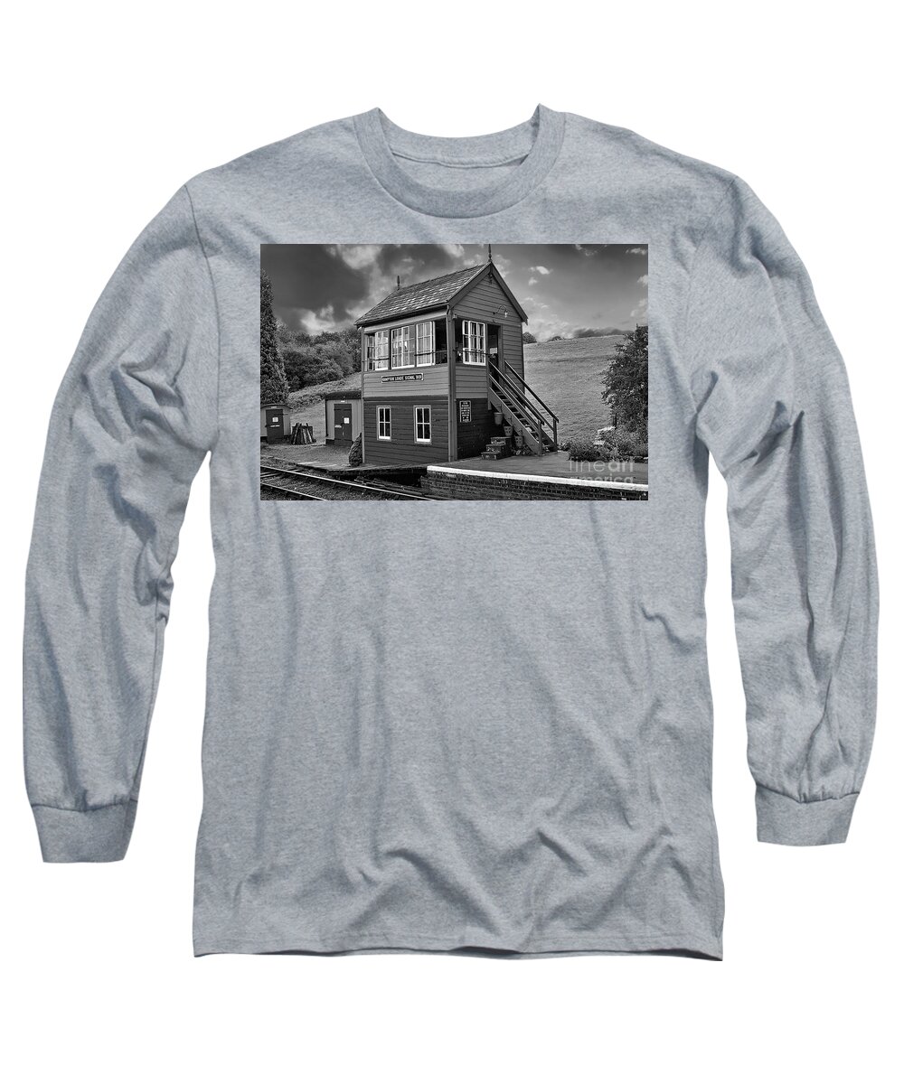 Railways Long Sleeve T-Shirt featuring the photograph Hampton Loade Signal Box by Richard Denyer