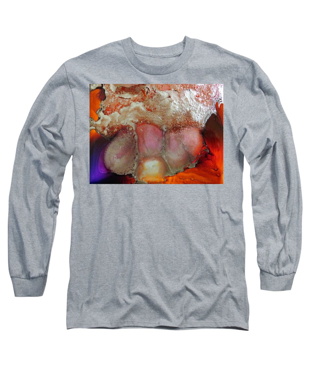 Abstract Long Sleeve T-Shirt featuring the painting Hatching by Soraya Silvestri