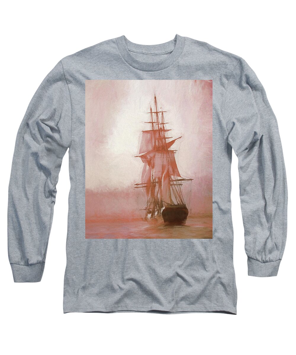 Salem Ma Long Sleeve T-Shirt featuring the photograph Heading to Salem from the sea by Jeff Folger