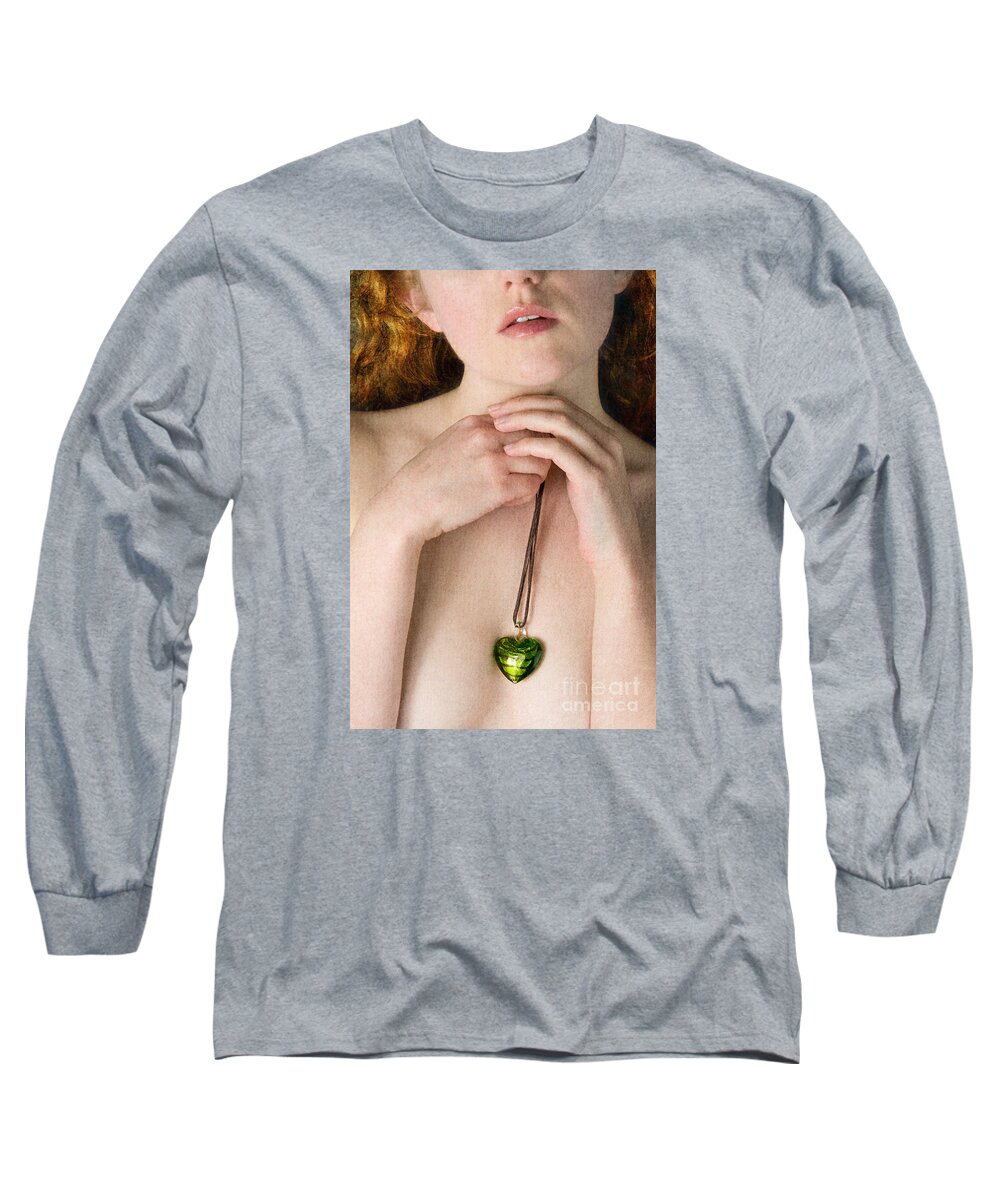 Pendant Long Sleeve T-Shirt featuring the photograph Heart shaped pendant by Clayton Bastiani