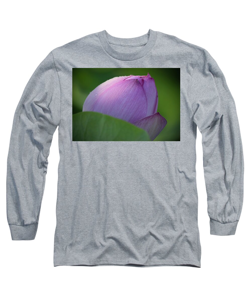 Lotus Long Sleeve T-Shirt featuring the photograph Hiding Lotus by Jack Nevitt
