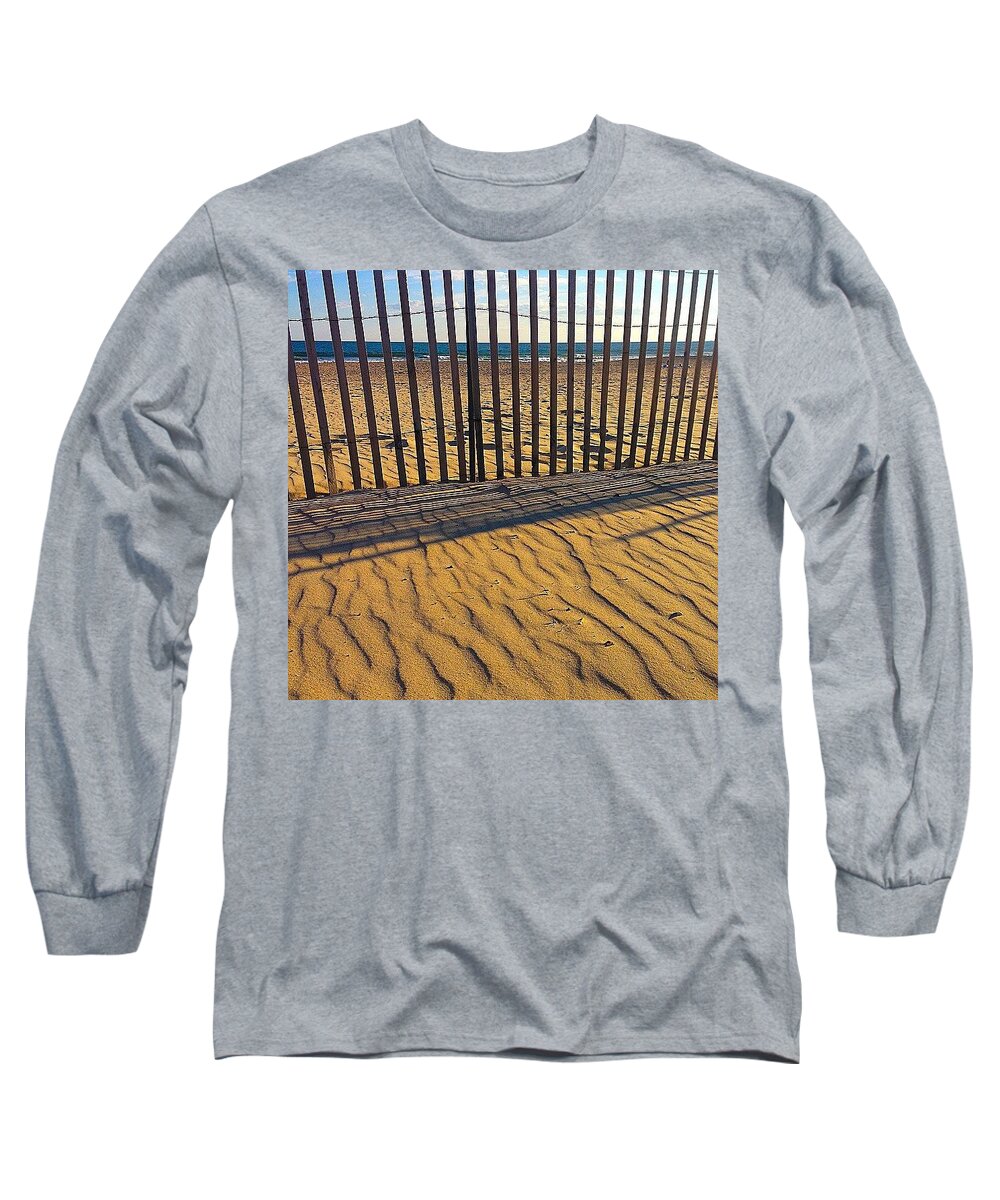 Sand Long Sleeve T-Shirt featuring the photograph The Fence Between by Kate Arsenault 