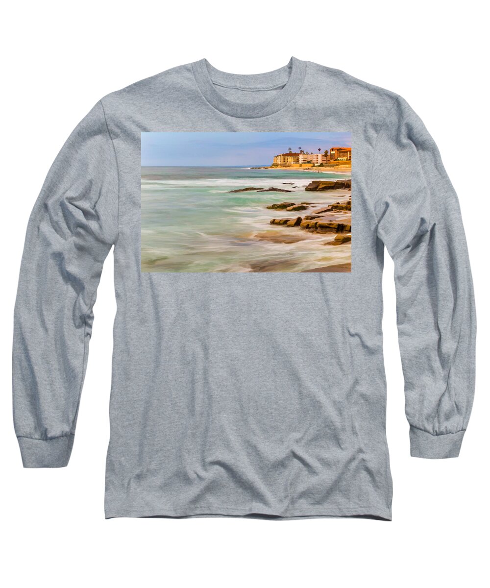 Beach Long Sleeve T-Shirt featuring the digital art Horseshoe Beach by Peter Tellone