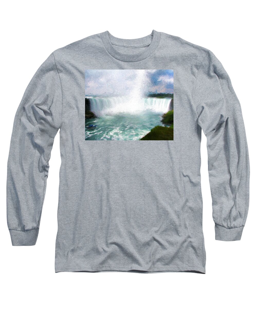 Niagara Falls Long Sleeve T-Shirt featuring the photograph Horseshoe Falls - Niagara Falls by John Freidenberg