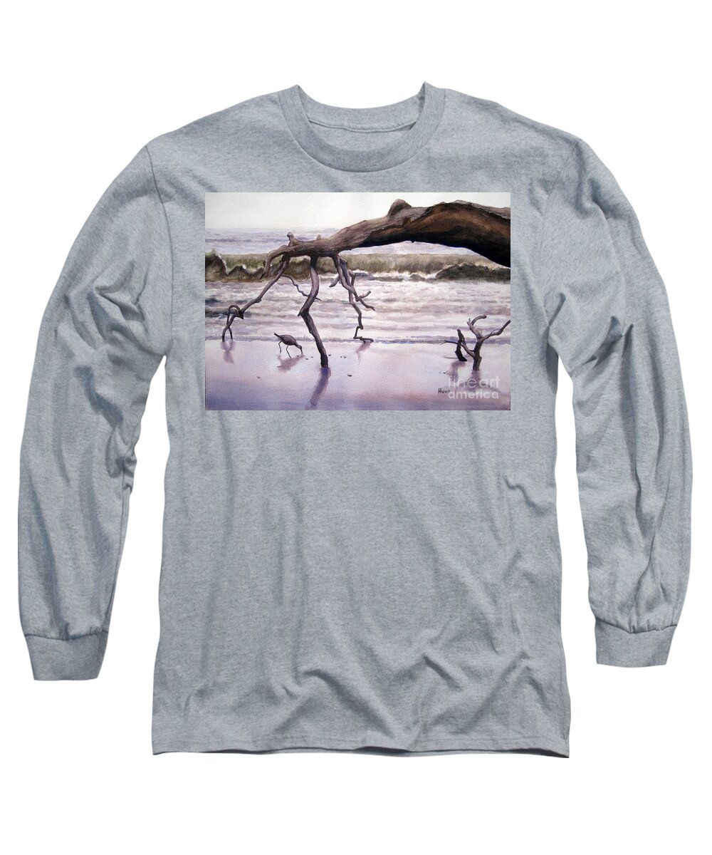 Beaufort Long Sleeve T-Shirt featuring the painting Hunting Island Sculpture by Shirley Braithwaite Hunt