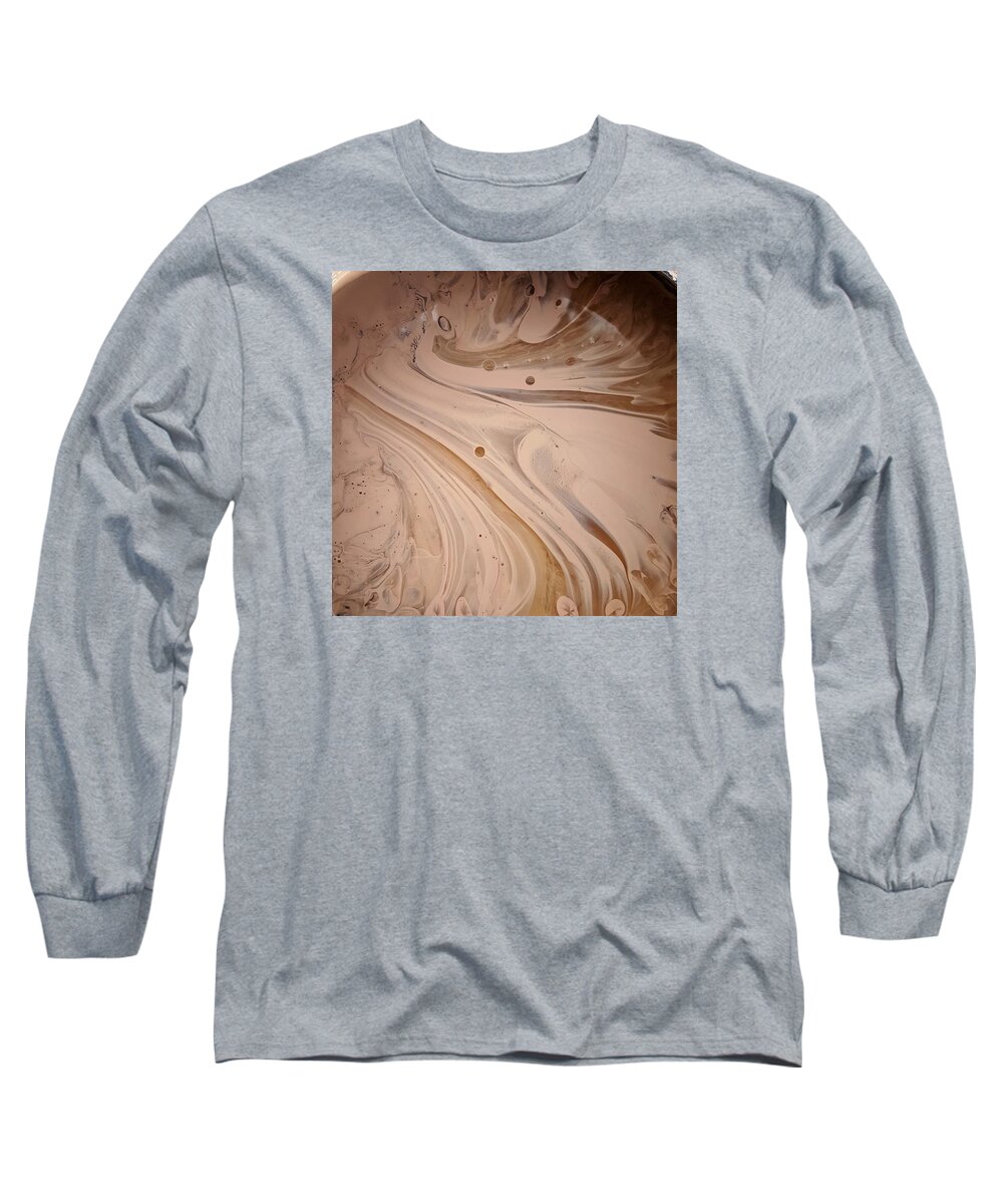 Abstract Long Sleeve T-Shirt featuring the painting Hydro Magnito Meat Raisin by Gyula Julian Lovas