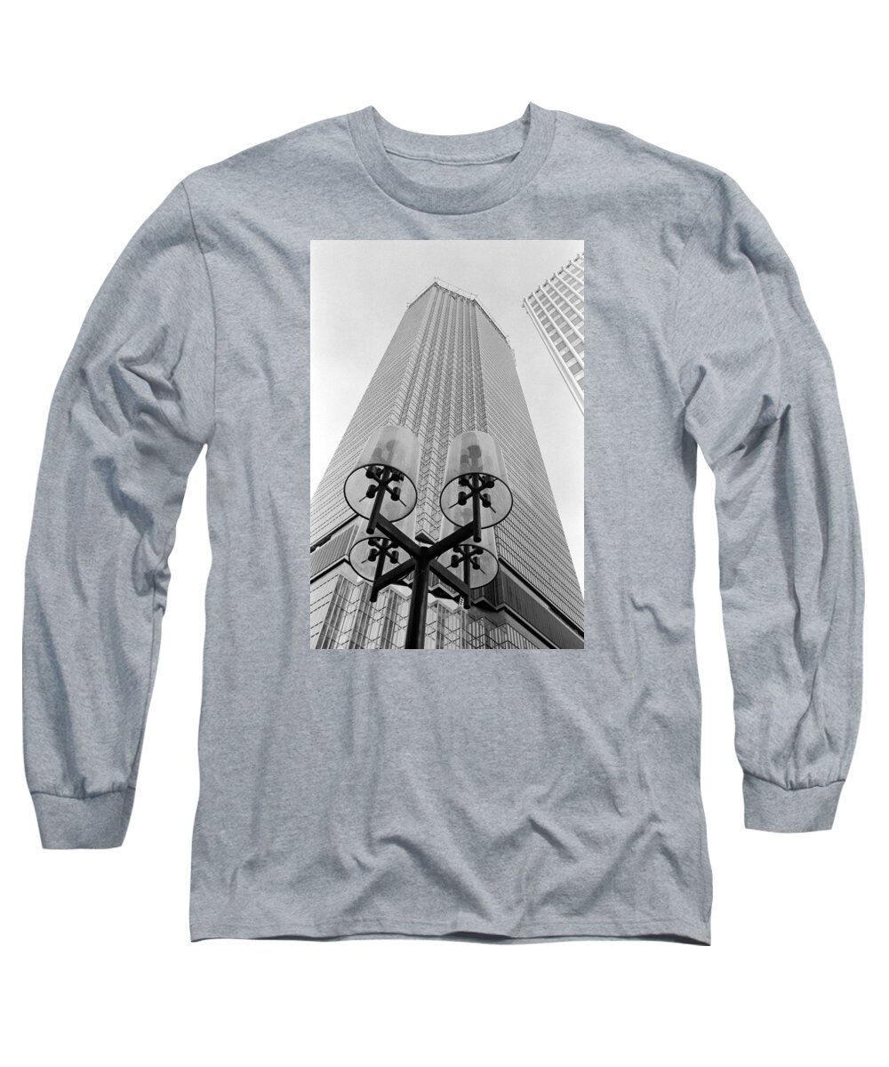 Book Work Long Sleeve T-Shirt featuring the photograph IDS and Street Lights by Mike Evangelist