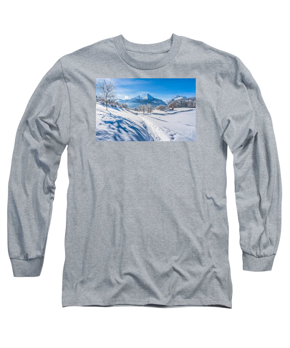 Alpen Long Sleeve T-Shirt featuring the photograph Idyllic landscape in the Bavarian Alps, Germany by JR Photography