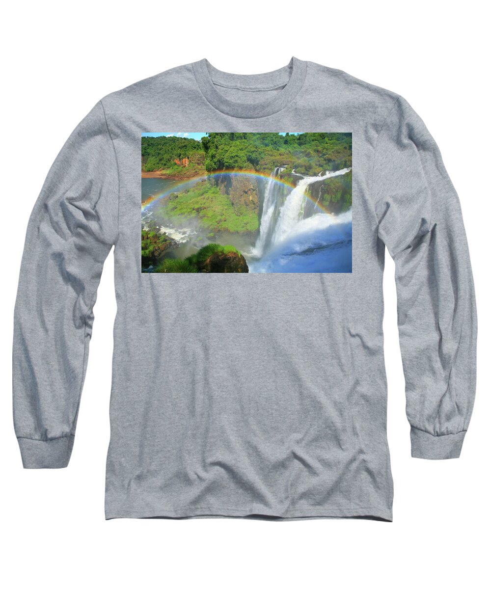Rainbow Long Sleeve T-Shirt featuring the photograph Iguazu Rainbow by Bruce J Robinson
