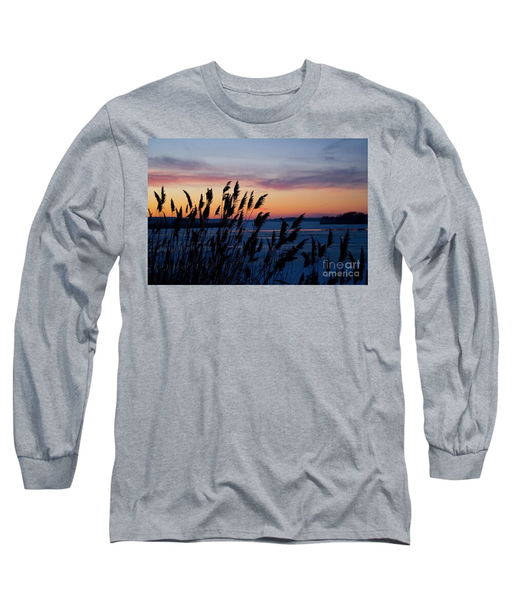 Sunset Long Sleeve T-Shirt featuring the photograph Illinois River Winter Sunset by Paula Guttilla