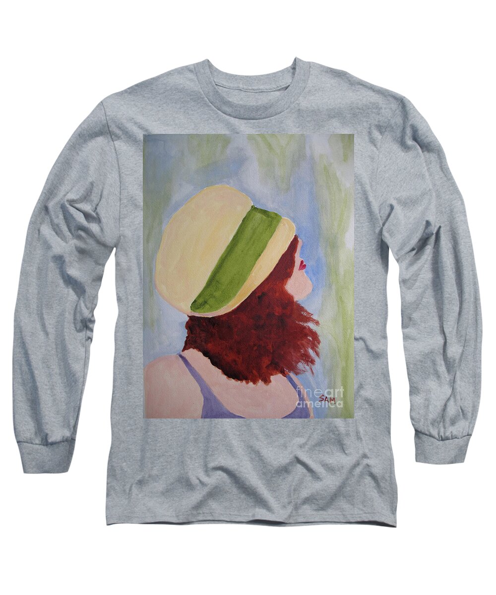 Woman Long Sleeve T-Shirt featuring the painting In a Breeze by Sandy McIntire