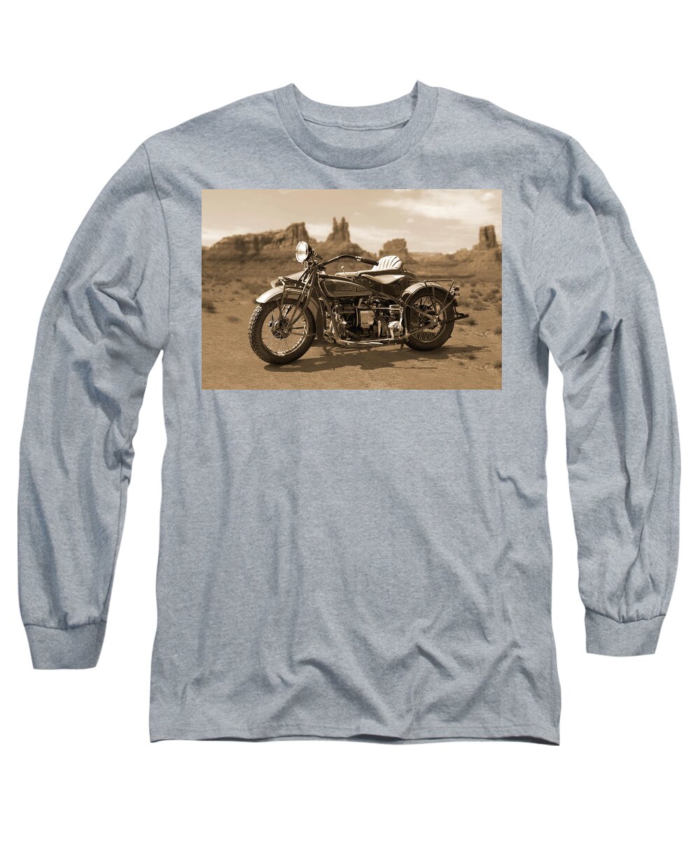 Indian Motorcycle Long Sleeve T-Shirt featuring the photograph Indian 4 Sidecar by Mike McGlothlen