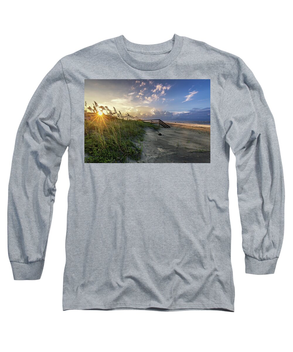Isle Of Palms Long Sleeve T-Shirt featuring the photograph Isle of Palms Sunstar by Donnie Whitaker