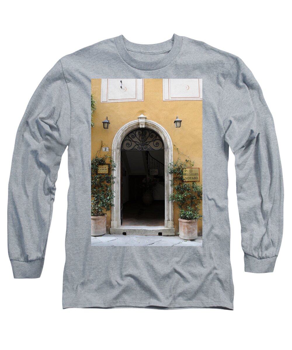Europe Long Sleeve T-Shirt featuring the photograph Italy - Door Thirteen by Jim Benest