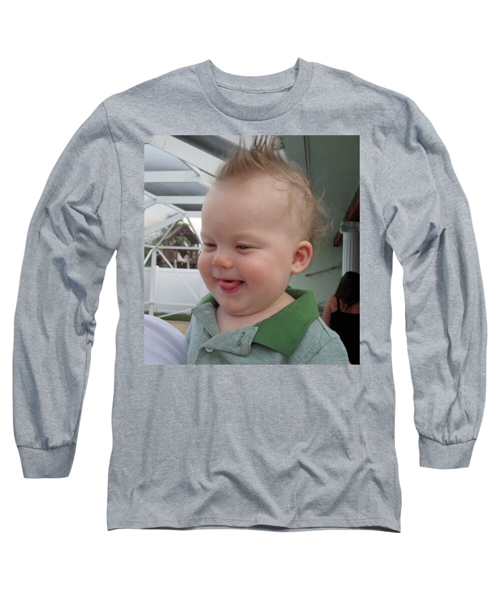 Baby Making Faces Long Sleeve T-Shirt featuring the photograph I've Got A Secret by Val Oconnor