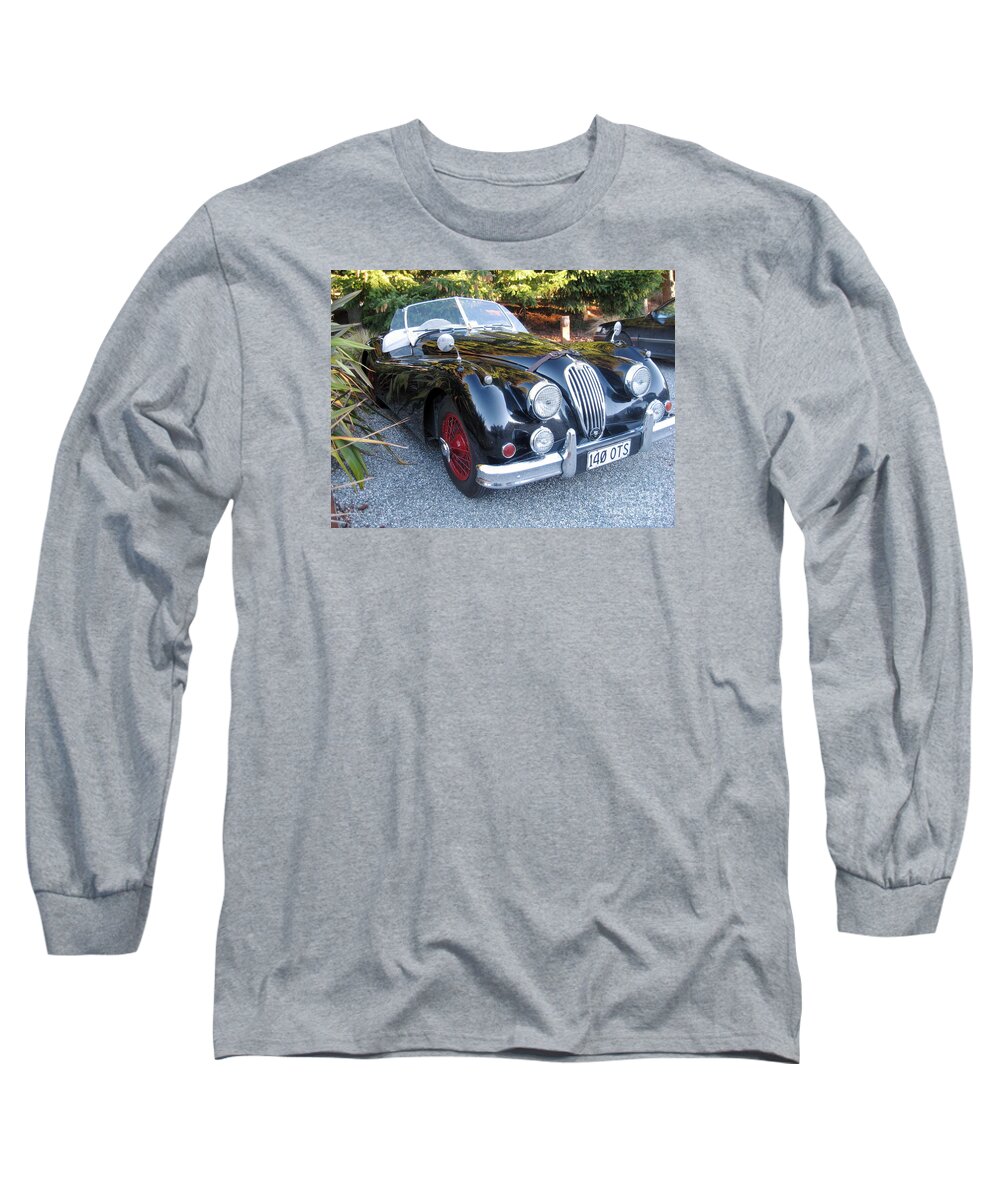 Antique Jaguar Car Long Sleeve T-Shirt featuring the painting Jaguar140_OTS by Kathryn Barry