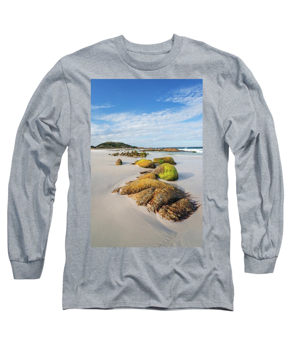 Beach Long Sleeve T-Shirt featuring the photograph Jeaneret Beach - Bay of Fires by Anthony Davey