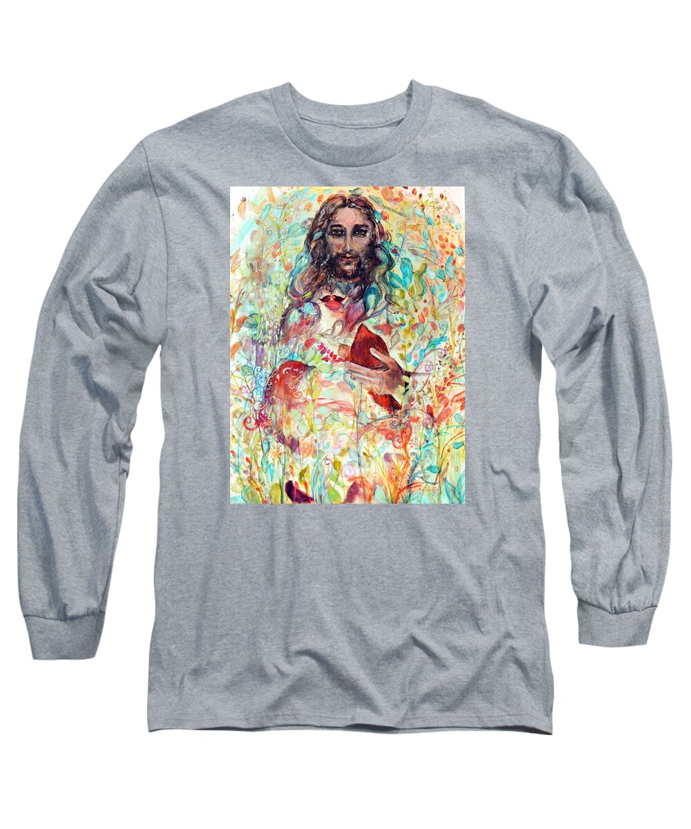 Jesus Christ Long Sleeve T-Shirt featuring the painting Jesus Christ Your Most Memorable Dream Will Soon Come True by Ashleigh Dyan Bayer