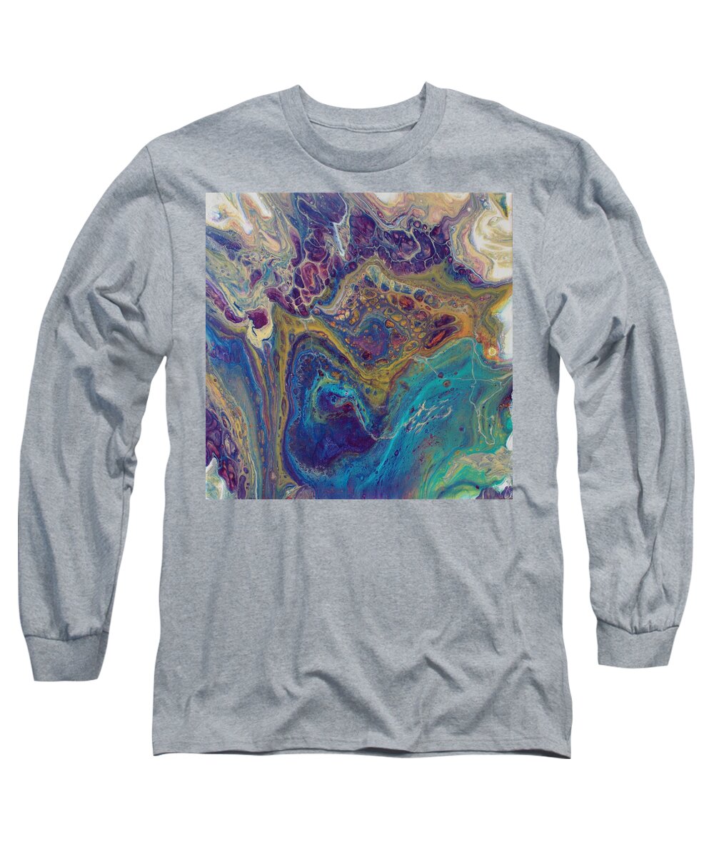 Floral Long Sleeve T-Shirt featuring the painting Jewel Case by Jo Smoley