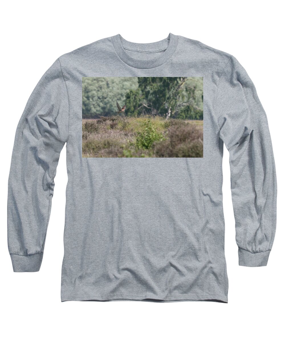 ©wendy Cooper Long Sleeve T-Shirt featuring the photograph Kestrel by Wendy Cooper