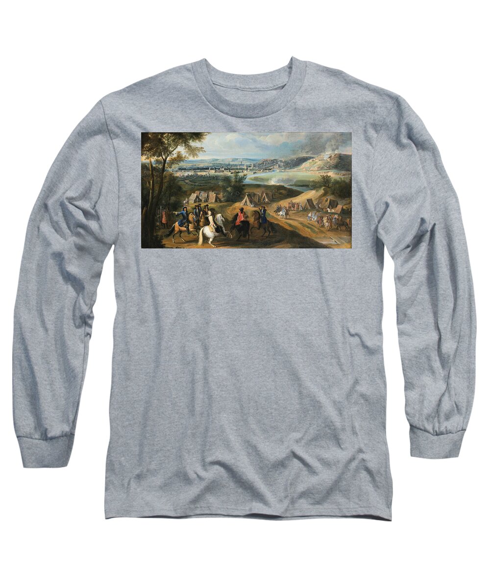 King Louis XIV and his Retinue at the Siege of a Walled City Long Sleeve T- Shirt by Jean-Baptiste Martin - Fine Art America