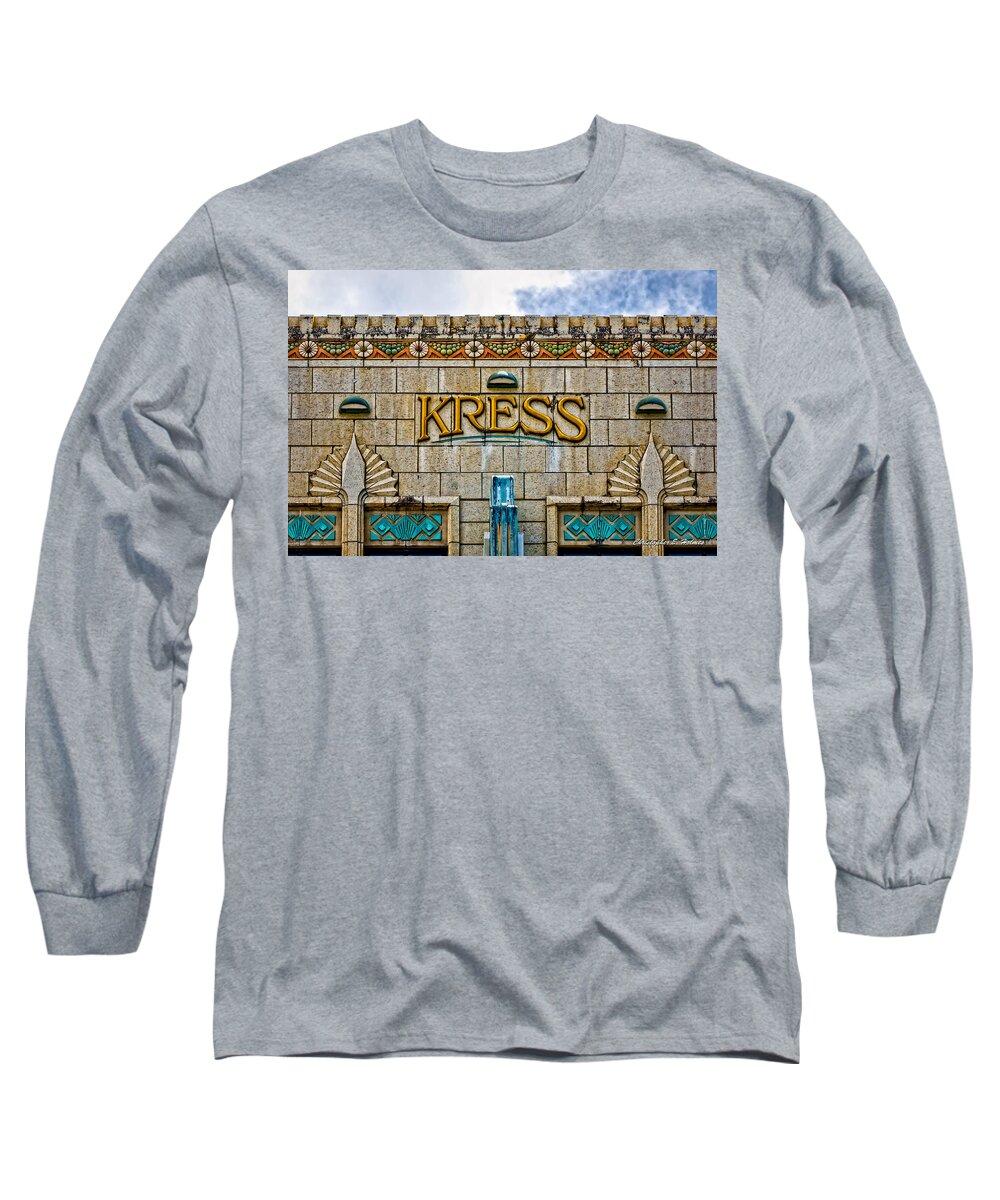 Hilo Long Sleeve T-Shirt featuring the photograph Kress Building Detail by Christopher Holmes