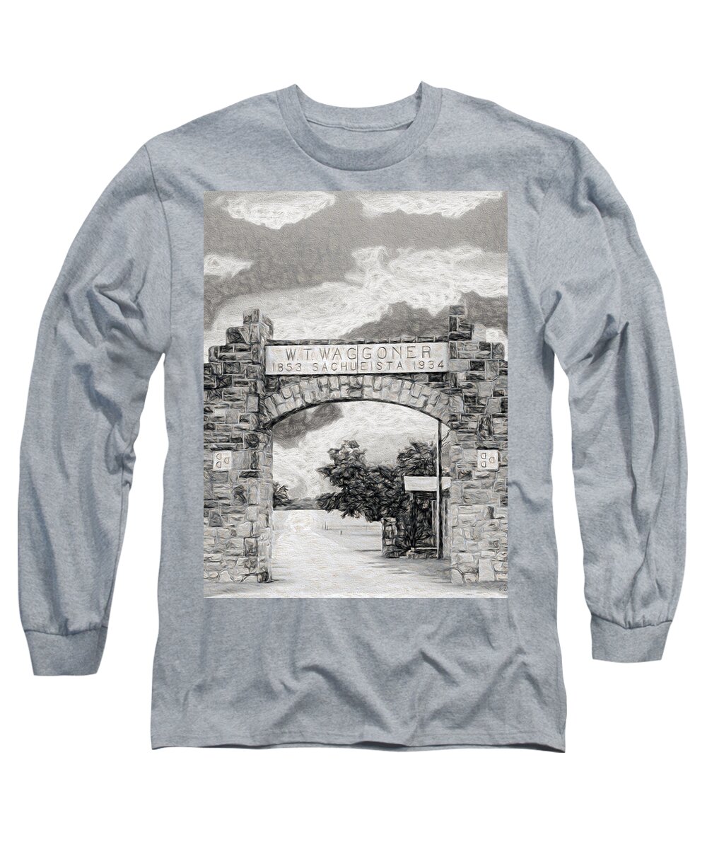 Texas Long Sleeve T-Shirt featuring the painting La Puerta Principal Nbr 1 by Will Barger