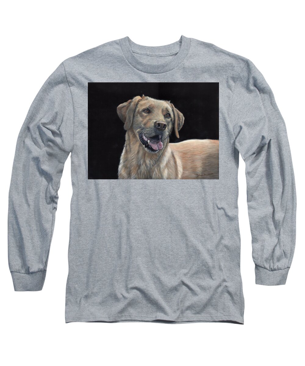 Labrador Long Sleeve T-Shirt featuring the painting Labrador Portrait by John Neeve