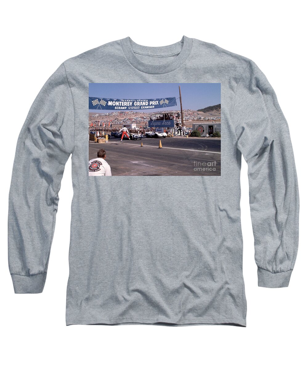 Monterey Grand Prix Long Sleeve T-Shirt featuring the photograph Laguna Seca Grid 1965 by Robert K Blaisdell