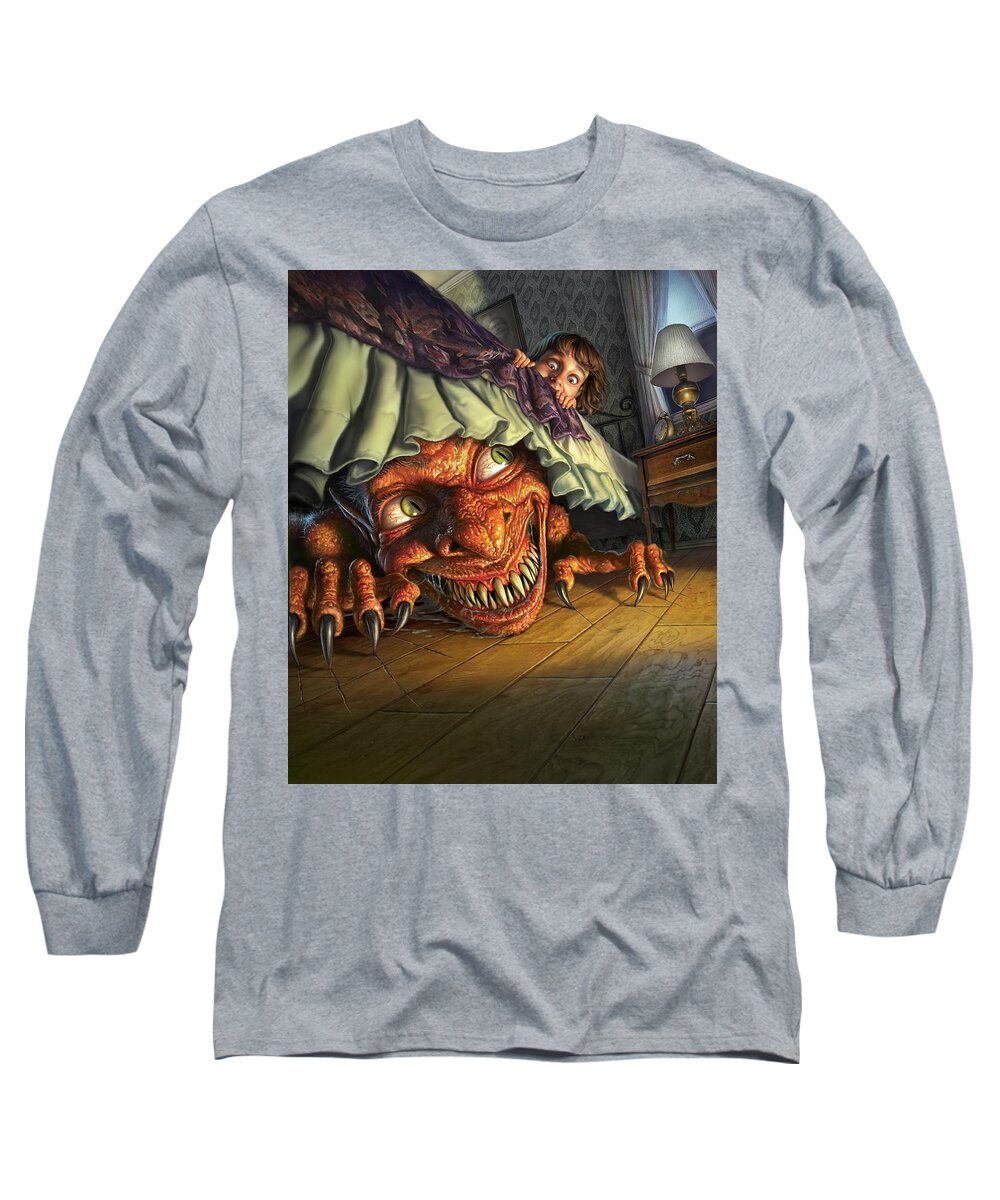 Monster Long Sleeve T-Shirt featuring the digital art Last Night At Grandma's by Mark Fredrickson