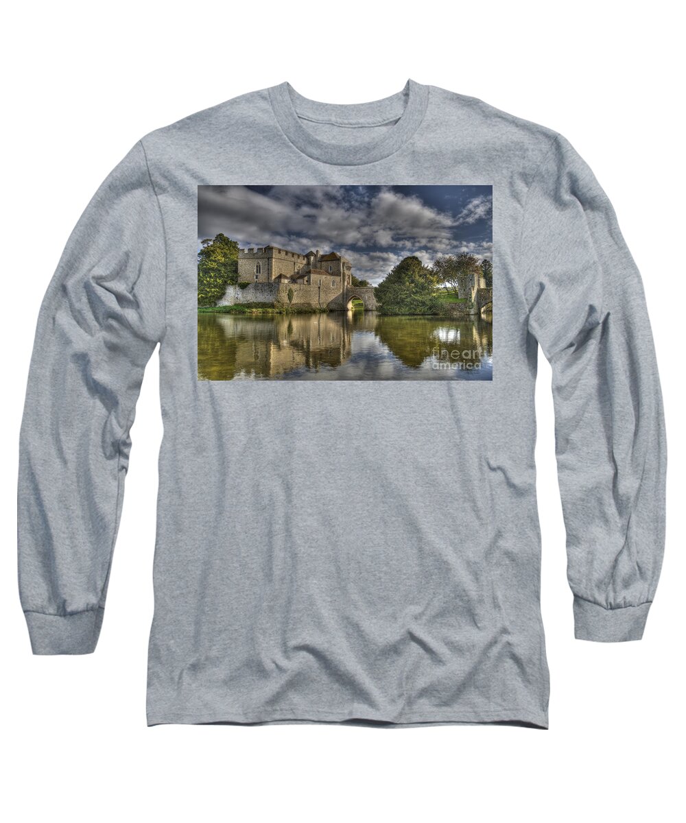 Castle Long Sleeve T-Shirt featuring the photograph Leeds Castle Reflections by Chris Thaxter