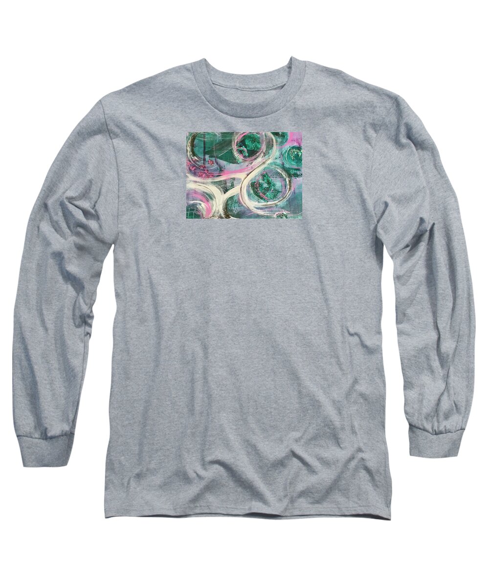 Painting Long Sleeve T-Shirt featuring the painting Swirls by Laura Jaffe