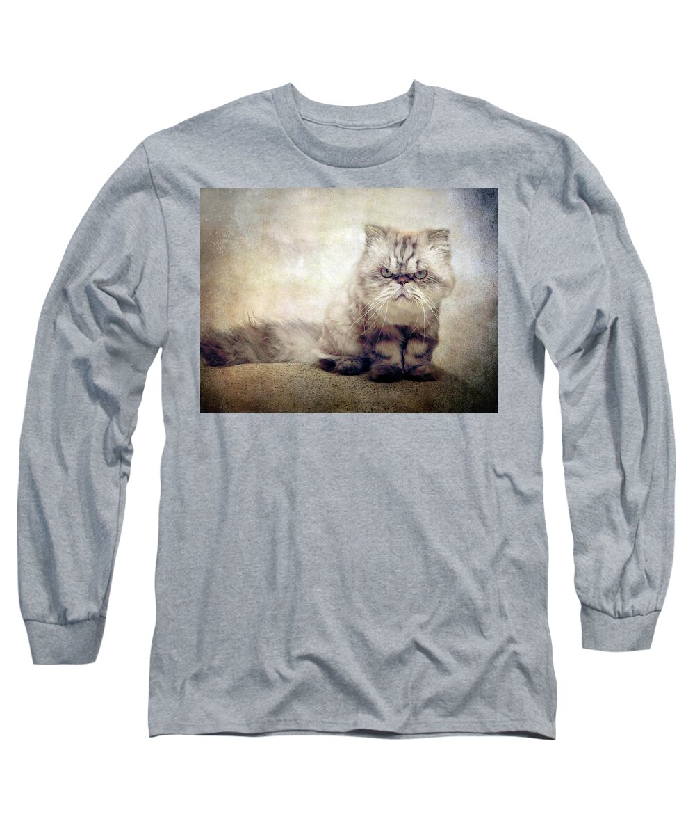 Cat Long Sleeve T-Shirt featuring the photograph Leon by Jessica Jenney