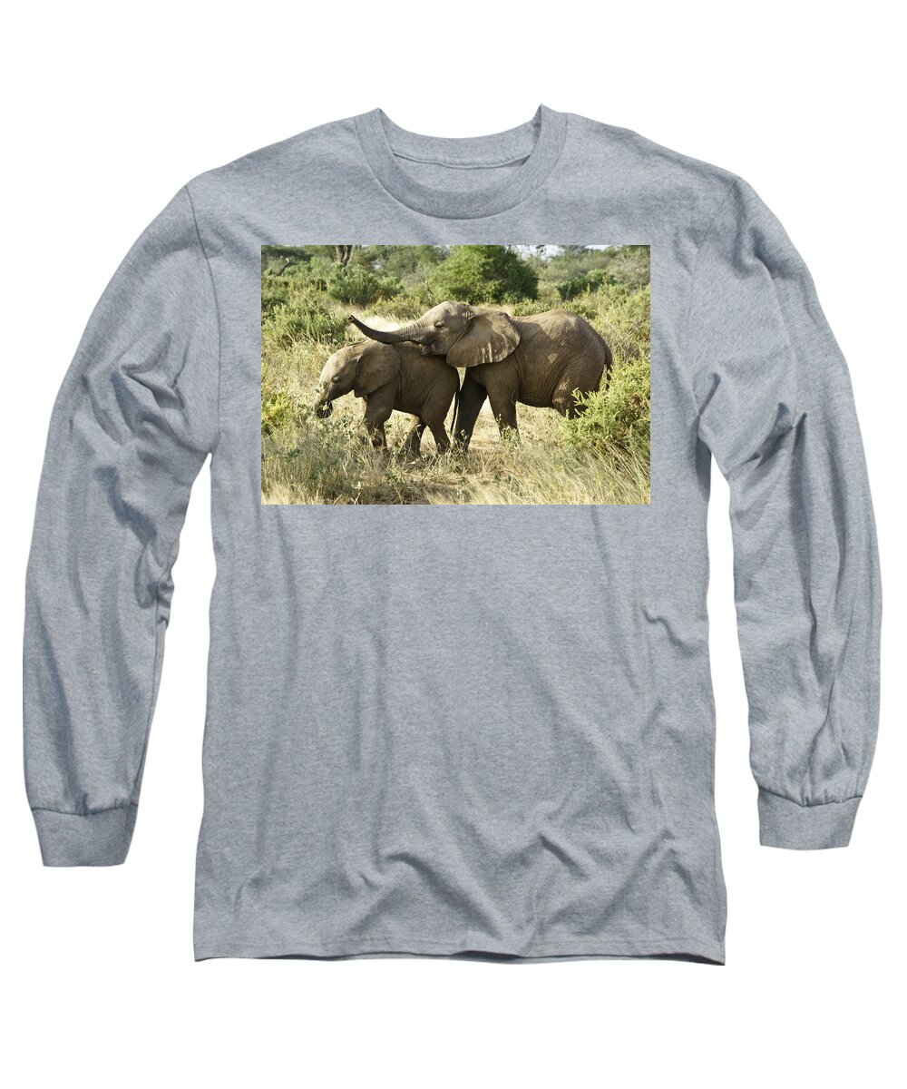 Africa Long Sleeve T-Shirt featuring the photograph Let's Play by Michele Burgess