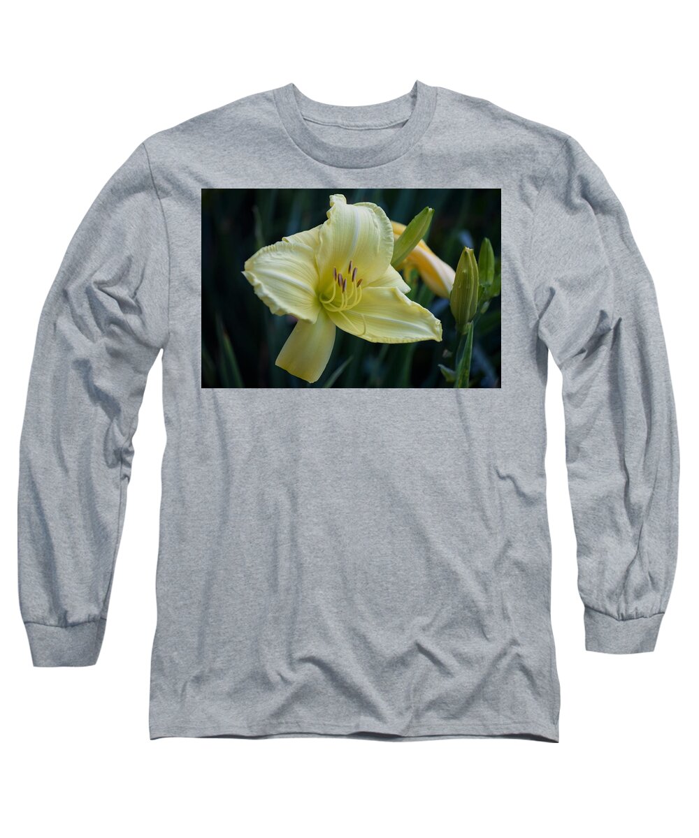 Yellow Daylily Long Sleeve T-Shirt featuring the photograph Light Yellow Daylily by Mary Ann Artz