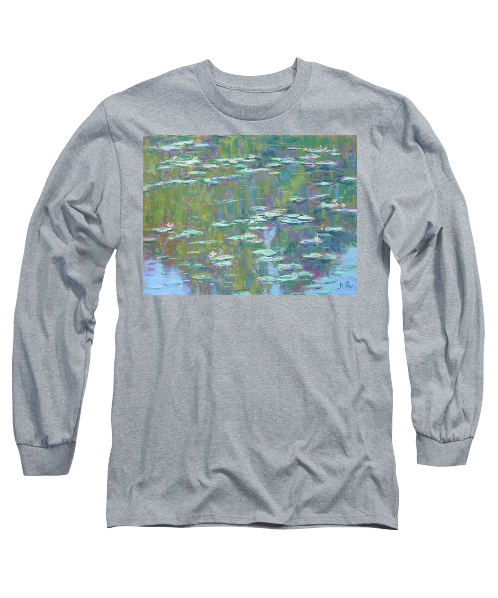 Water Lilies Long Sleeve T-Shirt featuring the painting Lily Pond 2 by Michael Camp