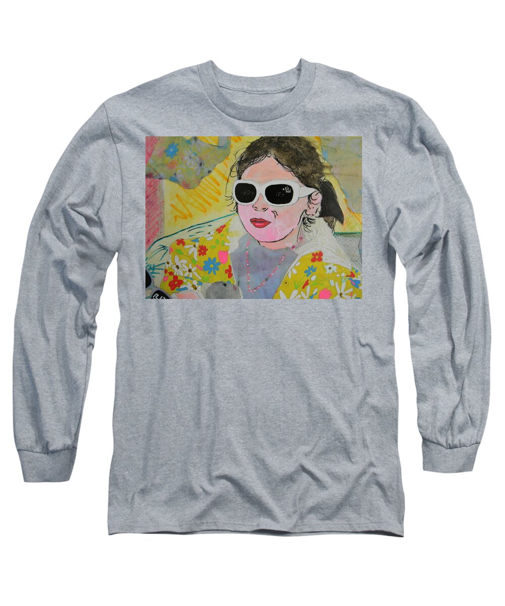 Portrait Long Sleeve T-Shirt featuring the painting Little Diva by Marwan George Khoury